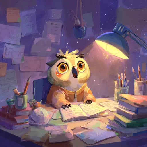 Glimpse owl study buddy widget theme featuring an illustrated owl reading a book